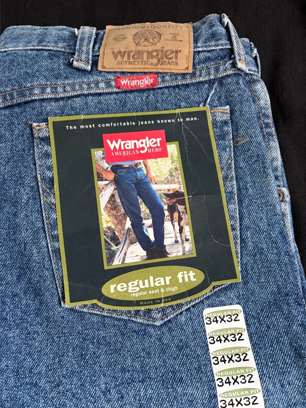 NWT/NOS Wrangler 1990s Men’s jeans 34x32 regular straight fit